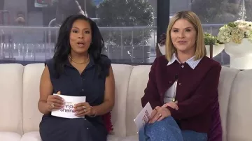 Cinq a Sept Catalina Sleeveless Midi Shirtdress worn by Sheinelle Jones as seen in Today with Jenna & Sheinelle  on January 19, 2026