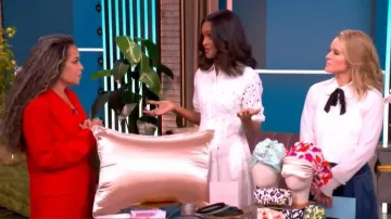 Simkhai Jazz Eyelet Midi-Shirtdress worn by Kimanee Mason as seen in The View on January 19, 2026