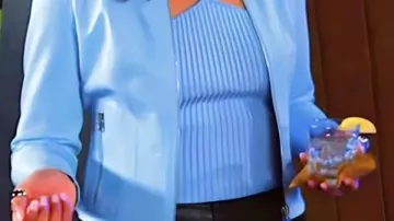 Blue Leather Jacket worn by (RhonniRose Mantilla) in Beyond the Gates