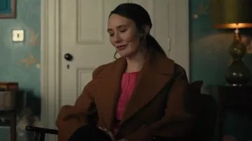 Mango Double-Breasted Wool Coat worn by Angela Otis (Claire Cooper) as seen in Sanctuary: A Witch's Tale (S02E04)