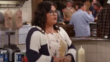 BDG Tyler Oversized Striped Knit Hooded Cardigan worn by Isabella (Belissa Escobedo) as seen in Happy's Place (S02E07)