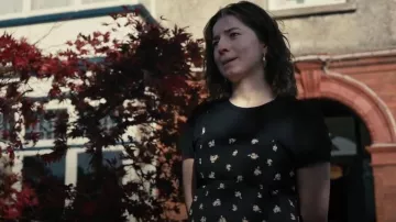 H&M Tie-Detail Crêped Dress worn by Harper Fenn (Hazel Doupe) as seen in Sanctuary: A Witch's Tale (S02E04)