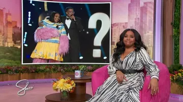 Proenza Scouler Carol Stripe-print Pleated Dress worn by Sherri Shepherd as seen in Sherri on January 15, 2026