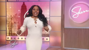 Target Future Collective Cream Ribbed Maxi Dress worn by Sherri Shepherd as seen in Sherri on January 19, 2026