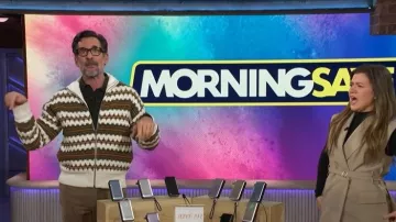 Banana Republic Fairisle Merino-Blend Sweater Jacket worn by Lawrence Peter Zarian as seen in The Kelly Clarkson Show on  January 13, 2026