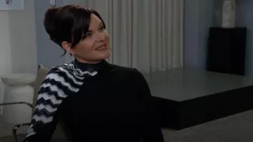 Camiseta de escamas de cuero sintético Gracia usada por Katie Logan (Heather Tom) como se ve en The Bold and the Beautiful el 13 de enero de 2026