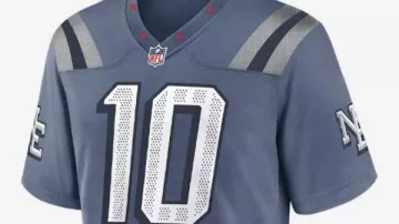 Drake Maye New England Patriots Rivalries Storm Blue Jersey