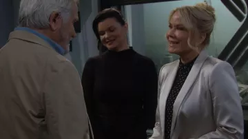 Veronica Beard Theresa Ruched Turtleneck worn by Katie Logan (Heather Tom) as seen in The Bold and the Beautiful on January 16, 2026