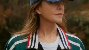 Shrinking S03 Christa Miller Denim Track Jacket used by Liz (Christa Miller) as seen in Shrinking