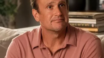 Shrinking S03 Jason Segal Pink Sweater Shirt worn by Jimmy (Jason Segel) as seen in Shrinking