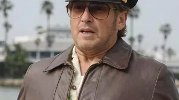 Palm Royale S02 Douglas Dellacorte Simmons Leather Jacket as seen in Palm Royale (S01)