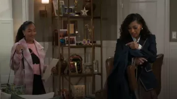 Avec Les Filles Pink Plaid Coat worn by Samantha Richardson (Najah Jackson) as seen in Beyond the Gates (S02E09)