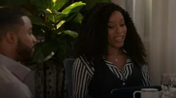 Mango Stripe Button Front Shirt worn by  Naomi Hamilton(Arielle Prepetit) as seen in Beyond the Gates (S02E09)