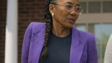 Will Trent S04 Sonja Sohn Purple Blazer worn by Amanda Wagner (Sonja Sohn) as seen in Will Trent