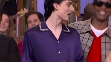 SNL S51 Finn Wolfhard Purple Floral Shirt as seen in Saturday Night Live