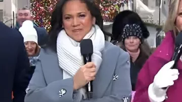 Today Show 2025 Laura Jarrett Grey Coat as seen in Today