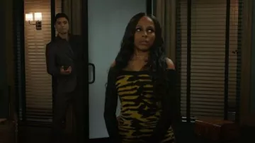 Fashion Nova Queen of The Jungle Sweater Maxi Dress worn by (Marquita Goings) as seen in Beyond the Gates (S02E01)