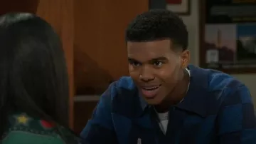 Jersey de cárdigan YMC Baker usado por Tyrell Richardson (Jaden Lucas Miller) como se ve en Más allá de las puertas (S02E03)