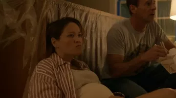 J Crew Étienne Oversized Shirt worn by Angie Polaski (Erika Christensen) as seen in Will Trent (S04E01)