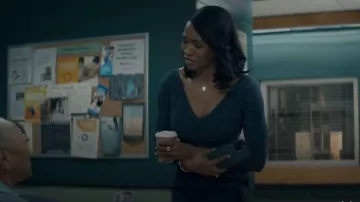 Chiara Boni La Petite Robe Irida Midi Dress In Black worn by Dr. Carol Pierce (Tamberla Perry) as seen in Brilliant Minds (S02E12)