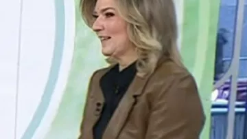 The Today Show 2026 Christine Romans Brown Leather Blazer as seen in Today