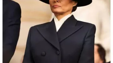 Melania Trump 2026 Black Long Coat