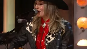 Opry 100 a Live Celebration Lainey Wilson Leather Fringe Coat