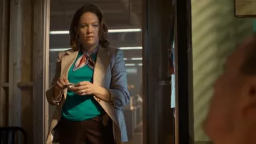 Veronica Beard Battista Check Jacket worn by Angie Polaski (Erika Christensen) as seen in Will Trent (S04E03)