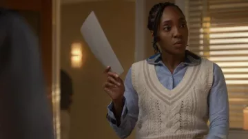 Rag & Bone Brandi Cable Knit Sweater Vest worn by Faith Mitchell (Iantha Richardson) as seen in Will Trent (S04E03)