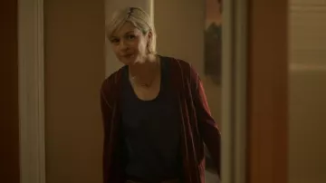 Marni Burgundy & Multi Silk Stripe Cardigan worn by Ava Greene (Julia Chan) as seen in Will Trent (S04E03)