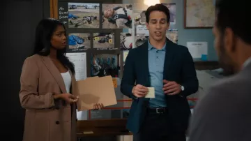 Reiss Heidi Double Breasted Ponte Blazer worn by Daphne Forrester (Javicia Leslie) as seen in High Potential (S02E10)