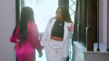 Fashion Nova Out Of Office Linen Shorts White worn by Heavenly Kimes as seen in Married to Medicine (S12E07)