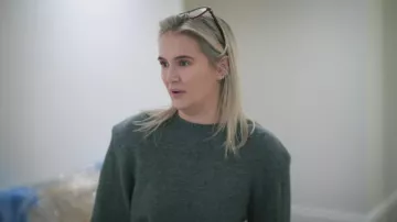 Maebe Power Knitted Sweater Grey worn by Molly-Mae Hague as seen in Molly-Mae: Behind It All (S03E05)