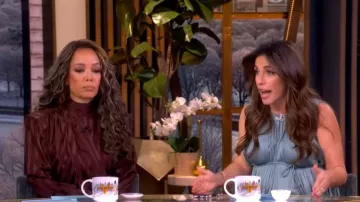 Ulla Johnson Fianna Belted Pleated Satin Midi Dress worn by Alyssa Farah Griffin as seen in The View on  January 21, 2026