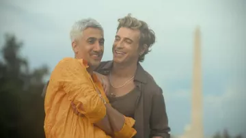 Nanushka Leora Jacquard Cotton Shirt worn by Tan France as seen in Queer Eye (S10E02)