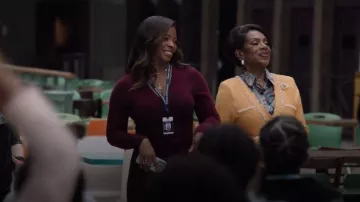 Simkhai Skyla Cashmere-Blend Wrap Dress worn by Ava Coleman (Janelle James) as seen in Abbott Elementary (S05E11)