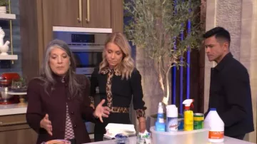 Dolce & Gabbana Leopard Trim Long Sleeve Sheath Dress worn by Kelly Ripa as seen in LIVE with Kelly and Mark on January 15, 2026