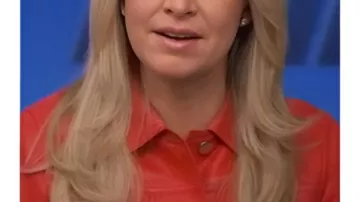 Kayleigh McEnany The Five 2026 Red Leather Jacket worn by Kayleigh McEnany in The Five