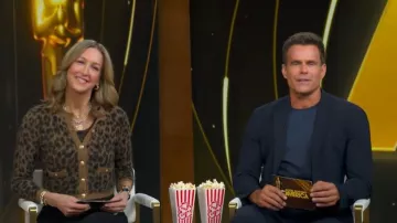 J. Crew Brushed Sweater Lady Jacket worn by Lara Spencer as seen in Good Morning America on January 22, 2026