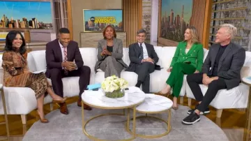 Fuzzi Abito Midi Dress worn by Tara Narula as seen in Good Morning America on January 22, 2026