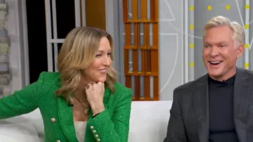 Generation Love Eliza Tweed Double-Breasted Blazer worn by Lara Spencer as seen in Good Morning America on January 22, 2026