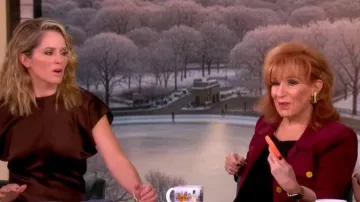 L'Agence Kumi Button Front Crop Jacket worn by Joy Behar as seen in The View on  January 22, 2026