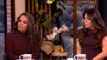 Alessandra Rich Ruffled Bow-detailed Polka-dot Silk Crepe de Chine Midi Dress worn by Sunny Hostin as seen in The View on January 22, 2026