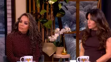 Alessandra Rich Ruffled Bow-detailed Polka-dot Silk Crepe de Chine Midi Dress worn by Sunny Hostin as seen in The View on January 22, 2026