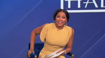 Victoria Beckham Flutter-sleeve Draped Dress worn by Tamron Hall as seen in Tamron Hall Show on  January 22, 2026
