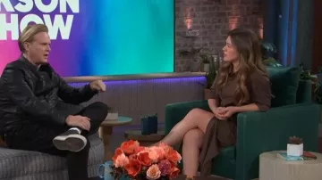 A.L.C. Mila Pinstripe Draped Shirtdress worn by Kelly Clarkson as seen in The Kelly Clarkson Show on  January 20, 2026