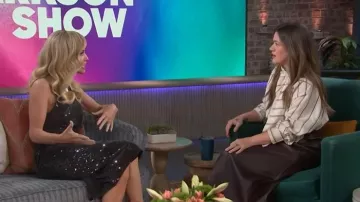 L'Agence Lilith Sequin Contrast Collar Dress worn by Jenny McCarthy as seen in The Kelly Clarkson Show on January 21, 2026