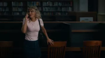 Chelsea & Violet Lena Denim A-Line Front Pocket Mini Skirt worn by LeeAnn Kreischer (Arden Myrin) as seen in Free Bert (S01E01)