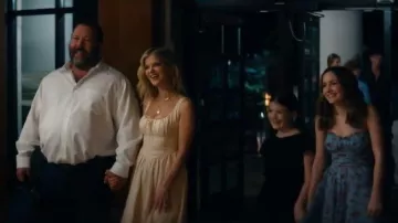 Camille La Vie Rose Print Scallop Neck Fit and Flare Dress worn by Georgia (Ava Belle Ryan) as seen in Free Bert (S01E06)