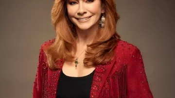 The Voice S28 Reba McEntire Red Fringe Embellished Jacket